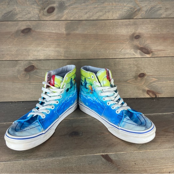 Vans sk8 Hi Womens size 7 shoes blue Sponge bob hightop skate sneakers - Picture 3 of 8